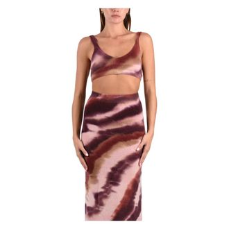 Laneus Gebreide mouwloze top - Dames - Tops - Veelkleurig - Maat: M Wol