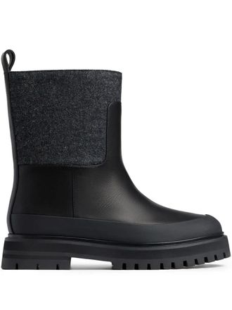 12 Storeez Enkellaarzen met vlakken - Zwart