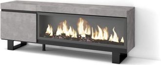 Skraut Home Skraut Home - Mueble Tv, Televisi&oacute;n, Muebles De Sal&oacute;n, Almacenaje, 160, Para Tv Hasta 65, Chimenea El&eacute;ctrica Xxl, Dise&ntilde;o Industrial, Estilo Moderno, G
