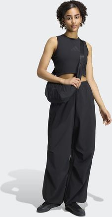 adidas City - Pantaloni parachute neri in tessuto tecnico-Nero