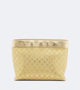 Missoni Mini leather-trimmed lam&eacute; pouch