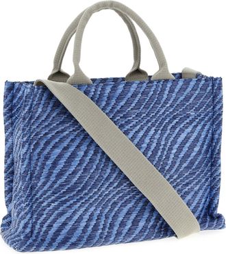 Marni Woven Raffia Tote Bag - Blue