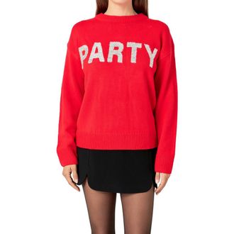 English Factory Party Metallic Sweater in Red at Nordstrom, Size X-Small