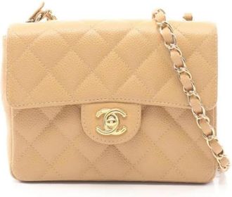 Chanel Pre-owned Vintage Schoudertas - Dames - Vintage Schoudertas - Beige - ONE Size - Leer - Vintage