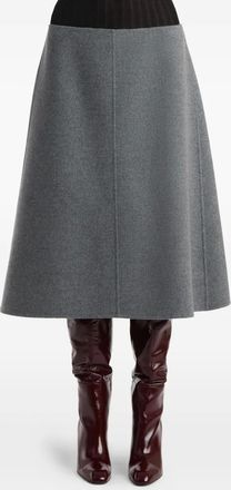 Khaite wool A-line skirt - Grey