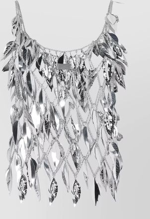 Paco Rabanne chainmail top leaf motif straps