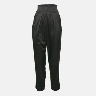 Emporio Armani Black Satin Pleated Trousers