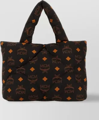MCM m&uuml;nchen nylon printed quilted shoulder bag