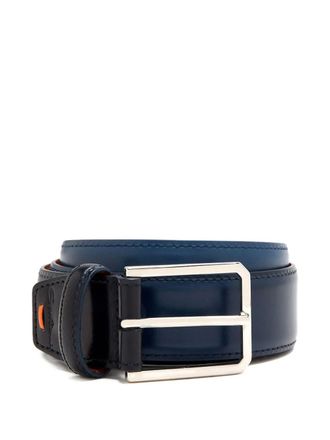 Santoni leather buckle belt - men - Calf Leather - 120 - Blue