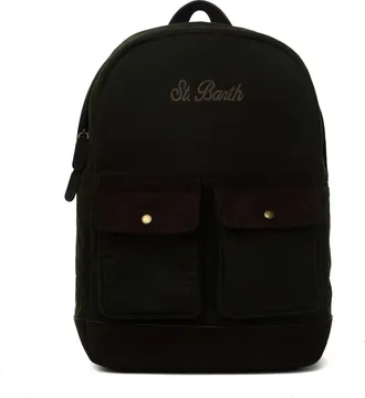 MC2 Saint Barth Cody Wax Embroidered Logo Utility Backpack