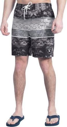 G-III Sports by Carl Banks Mens G-III Sports by Carl Banks Black/Gray Las Vegas Raiders Horizon Volley Swim Shorts at Nordstrom, Size X-Large