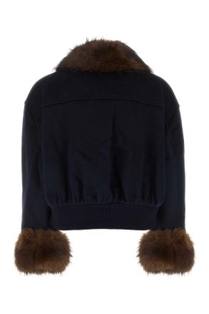 Self Portrait Wool Jacket - Navy