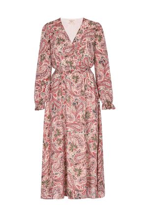 Usha Jurk Dames Wol Wit Veelkleurig