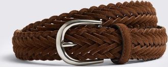 Moss Tobacco Suede Woven Belt