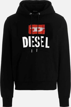 Diesel Mens Diesel New D Logo Black Hoodie - Size: 40