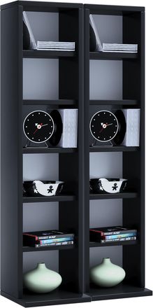ebuy24 Ebuy24 - Soporte De Dvd De Cd De Madera Vcm Estante De Cd Con Espacio Para 204 Cd O 72 Dvds O 40-videos Dimensiones: Al. 92 X An. 42 X T. 20 Cm Estant