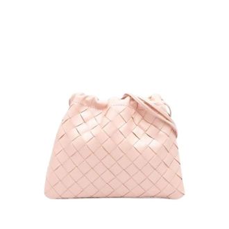 Bottega Veneta Pre-owned Woven Drawstring Crossbody Bag - Dames - Pre-owned - Roze - Maat: ONE Size Leer