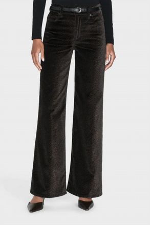 Frame Denim Le Slim Palazzo Velveteen Pants In Panthera
