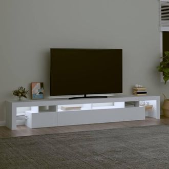 Berkfield Home TV Cabinet with LED Lights White 260x36.5x40 cm