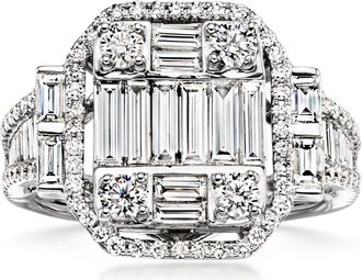 Ross-Simons Diamond Cluster Ring in 18kt White Gold