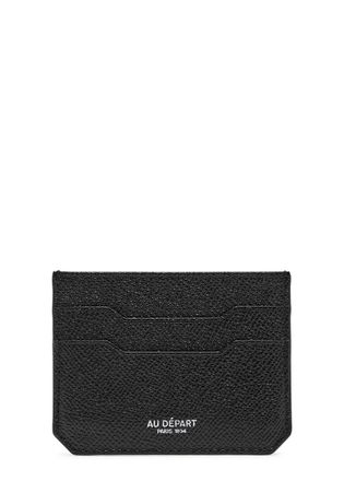 Au D&eacute;part Patterned Leather Card Holder - Black - One Size