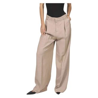 Fay Wide Trousers, female, Beige, Size: 2XL Pleated Trousers