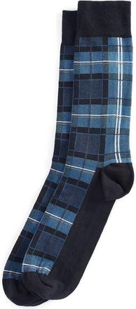 Barbour Blyth Plaid Cotton Blend Socks in Berwick Blue at Nordstrom, Size Large