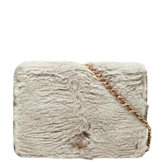 Chanel Pre-owned Vintage Fur Shoulder Bag - Dames - Pre-owned - Grijs - Maat: ONE Size Leer