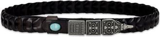 Fortela Tess Woven Leather Belt in Black at Nordstrom