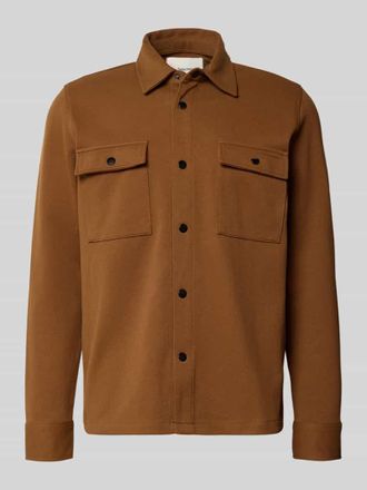 Selected Relaxed Fit Freizeithemd aus Baumwoll-Mix Modell JACKIE in Camel, Gr&ouml;&szlig;e XXL