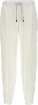 Brunello Cucinelli Off White Tailored Trousers With Drawstring, Size Large