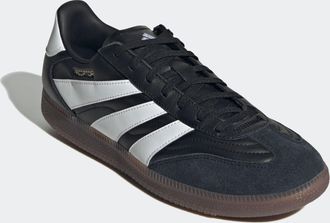 adidas Fussballschuh ADIDAS PERFORMANCE PREDATOR FREESTYLE IN, Damen, Gr. 42,5, schwarz-weiss (core schwarz, cloud wei&szlig;, gold metallic), Leder, Synthetik, Sc