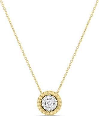 Roberto Coin Siena Small Diamond Dot Necklace In Yellow And White Gold - 111476AJCHX0