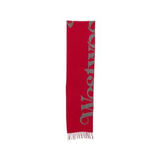 Vivienne Westwood Logo-intarsia Fringed Scarf