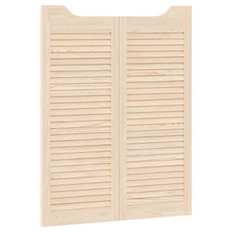 vidaXL Puertas Batientes 2 Pcs Natural Madera De Pino Maciza Vidaxl