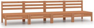 vidaXL Sof&aacute;s Centrales De Jard&iacute;n 4 Uds Madera Maciza Pino Marr&oacute;n Miel Vidaxl