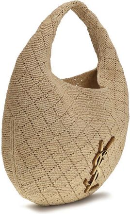 Saint Laurent Womens Beige Raffia Shoulder Bag