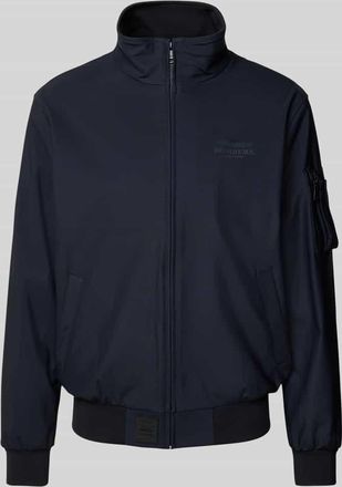 Original Bombers Bomberjacke mit Label-Print Modell Williston in Marine, Gr&ouml;&szlig;e XL