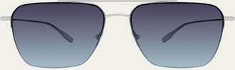 Barton Perreira Mens Armstrong Titanium Aviator Sunglasses