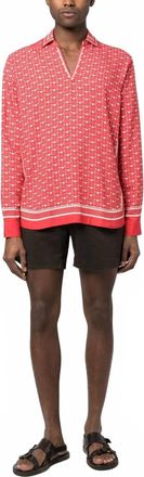 Orlebar Brown Ridley Bandana Shirt In Vermillion Sea Mist