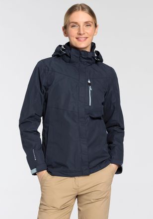 Killtec Regenjacke KILLTEC, Damen, Gr. 42, blau (blaugrau), Popeline, Obermaterial: 100% Polyester. Futter: 100% Polyester, mit verstellbarem Klettverschluss,