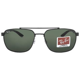 Ray-Ban Dark Green Rectangular Mens Sunglasses RB3701 002/71 59