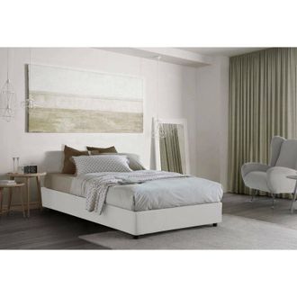 Talamo Italia Talamo Italia Letto piazza e mezza Chiara, Letto contenitore con rivestimento in tessuto, 100% Made in Italy, Apertura frontale, con materasso Cm