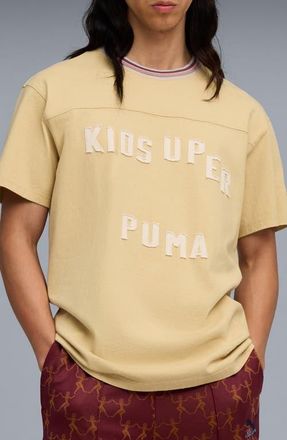 Puma x KidSuper Logo Appliqué Cotton T-Shirt in Pebble Path at Nordstrom, Size Xx-Large