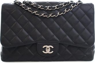 Chanel Borsa a spalla Jumbo Classic Caviar Single Flap 208-2009 - Nero
