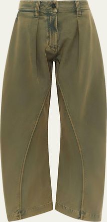 J.W.Anderson Mens Cotton Oversized Twisted Seam Trousers