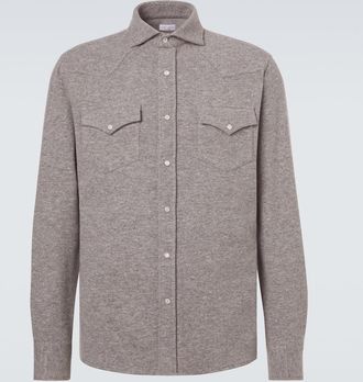 Brunello Cucinelli Camicia in misto cashmere e cotone