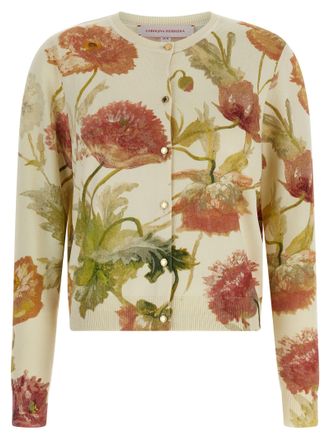 Carolina Herrera White Silk Womens Cardigan
