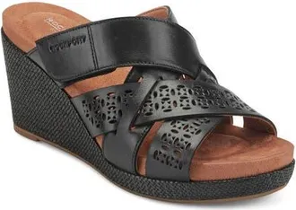 Rockport Britta Platform Wedge Slide Sandal in Black at Nordstrom, Size 9.5
