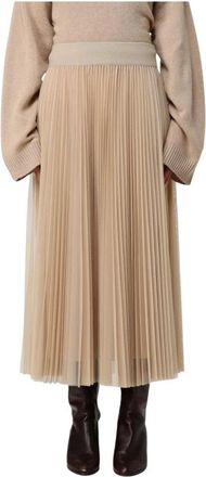 Fabiana Filippi Pleated Midi Skirt - Dames - Midirokken - Beige - S - Rokken